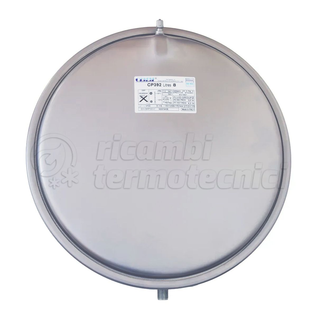 VASO ESPANSIONE 8 LT CP 392/8 - 3/8"X28 - V. 180° - 1 BAR - TIPO FERROLI 39841230