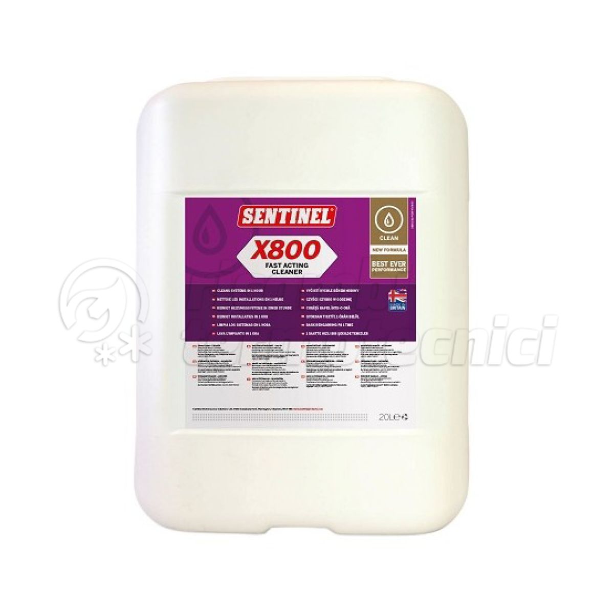 SENTINEL X800 PULITORE PER IMPIANTI IN CONDIZIONI CRITICHE TANICA 20 LT 