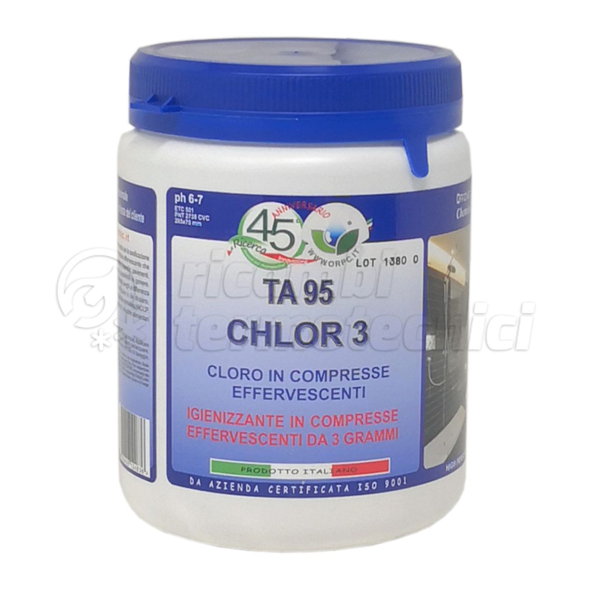 IGENIZZANTE IN PASTIGLIE DI CLORO ORGANICO DA 3 GR - CONF DA 500GR