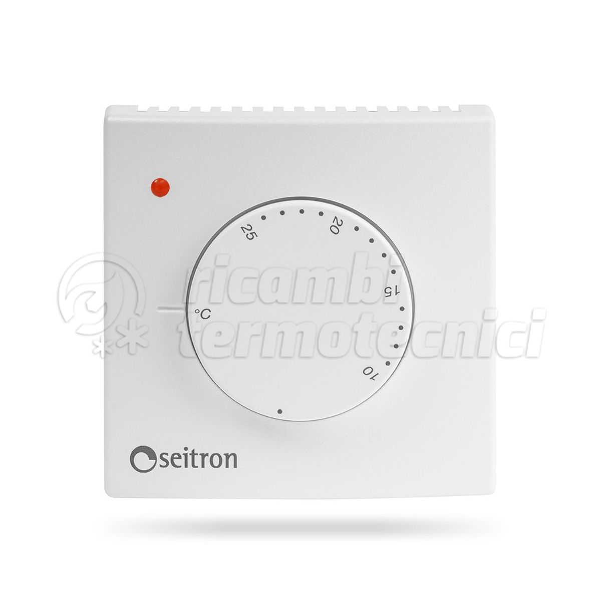 TERMOSTATO AMBIENTE TM002 ELETTROMECCANICO NA+NC 3C+SPIA SEITRON