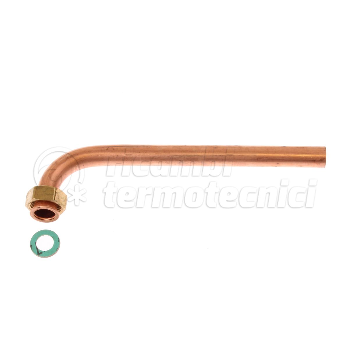 TUBO RAME 1/2'' CURVO 90°  D.14 X L.180 C/RACC