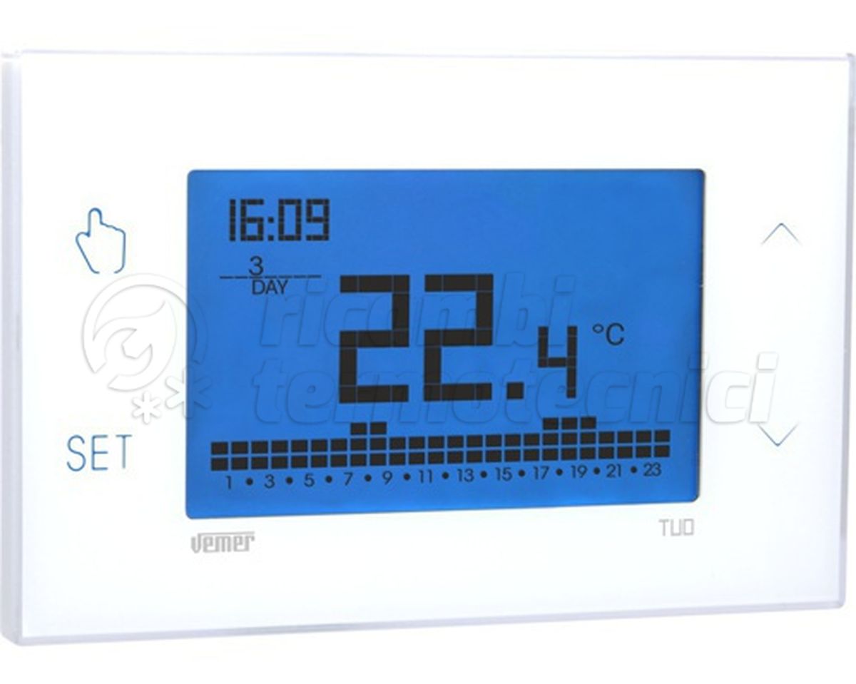 CRONOTERMOSTATO VEMER TUO TOUCH-SCREEN SETTIMANALE BIANCO**SOLO WI-FI 2,4 GHZ**230V