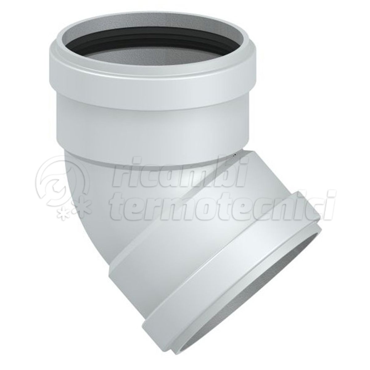 GOMITO 45° FF D.80 VERNICIATO BIANCO