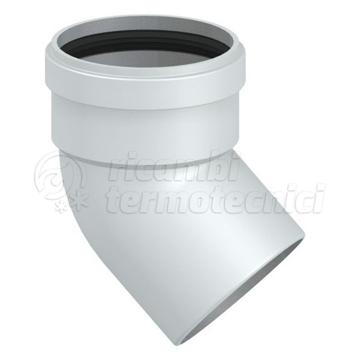 GOMITO 45° MF D.80 VERNICIATO BIANCO
