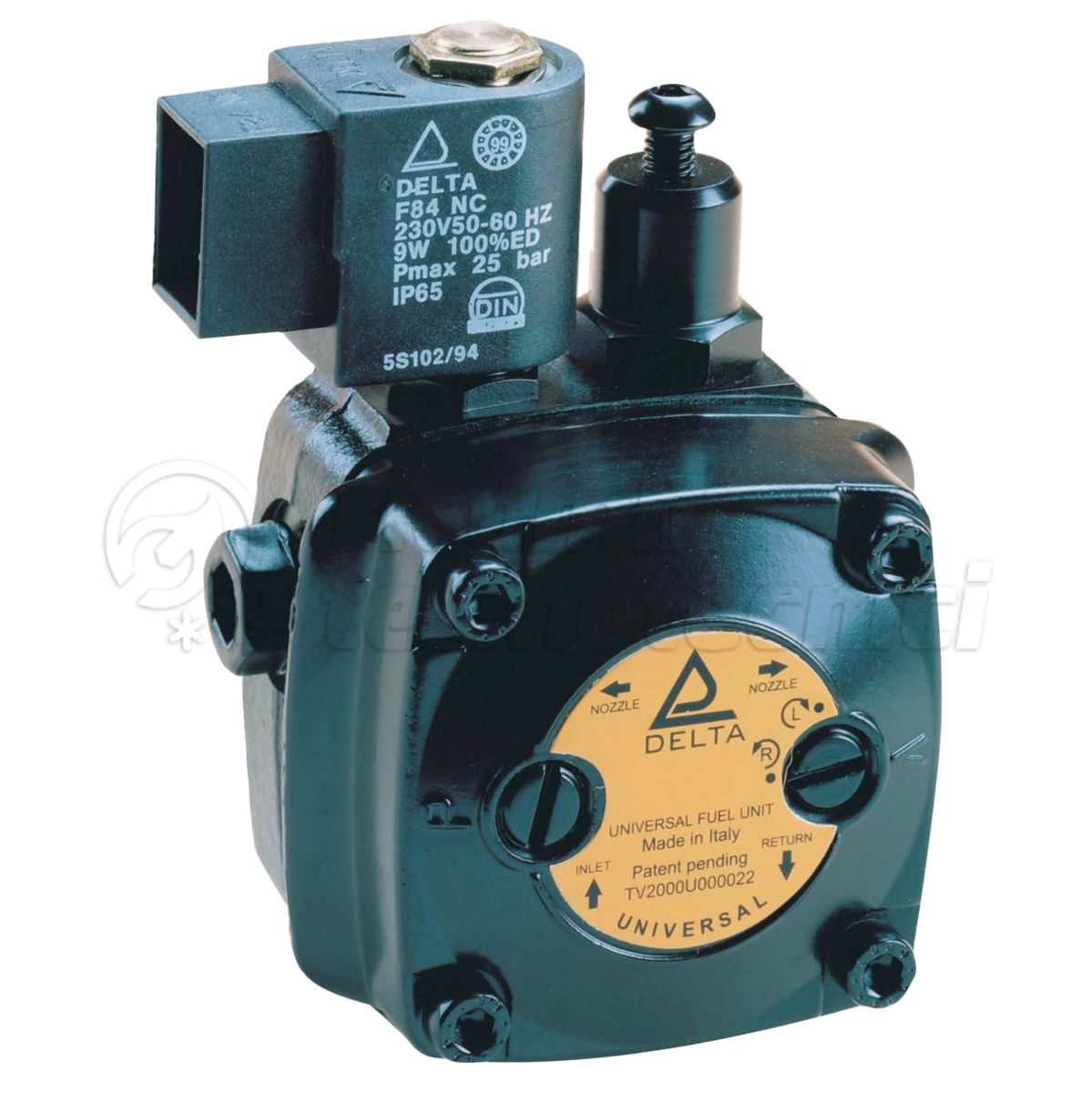 POMPA GASOLIO UNIVERSALE DELTA VU2  1/4" NF84 230V CON ELETTROVALVOLA 50 LT/H 